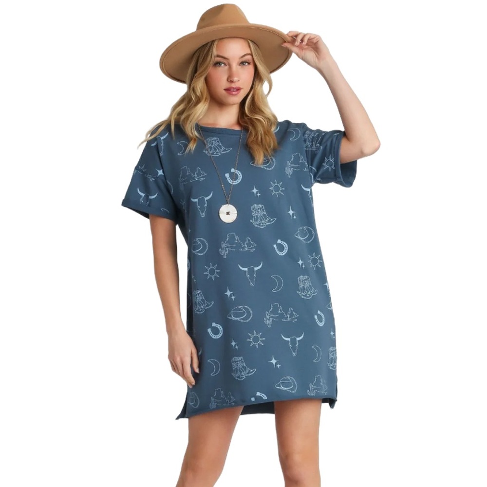 NWT Umgee Western Skies French Terry Dress